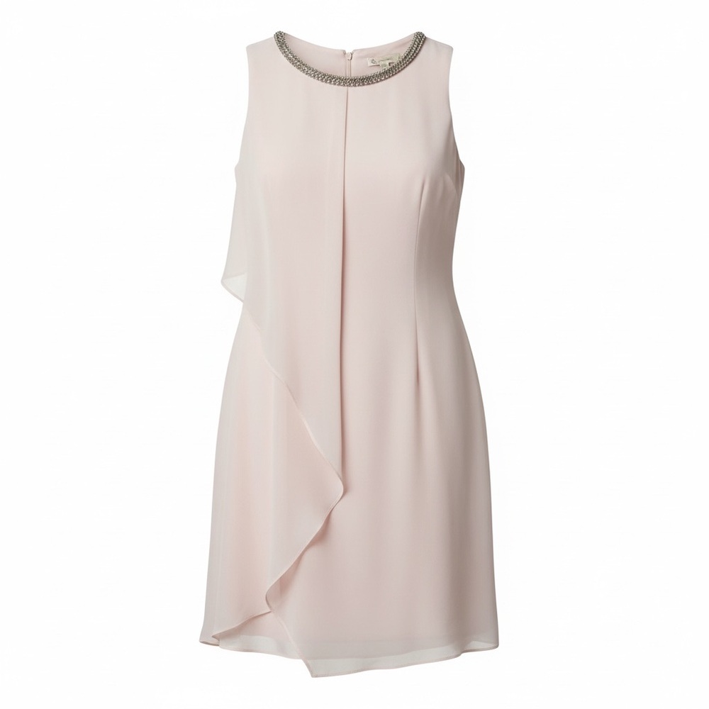 Dressbarn Blush Pink Rhinestone Neckline Dress — NWT — Size 6